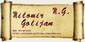 Milomir Golijan vizit kartica